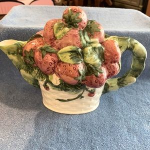 Beautiful Ceramic Teapot strawberries